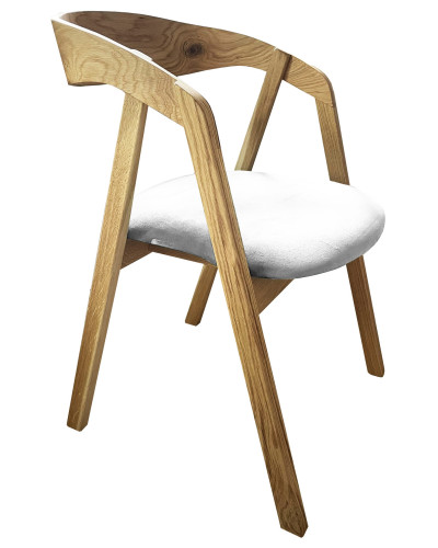 An oak chair with a  seat